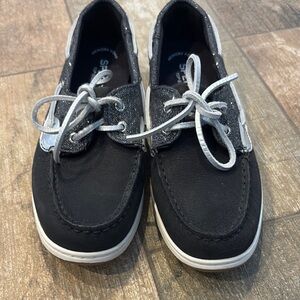 Black and Silver Sperry Boat Shoes